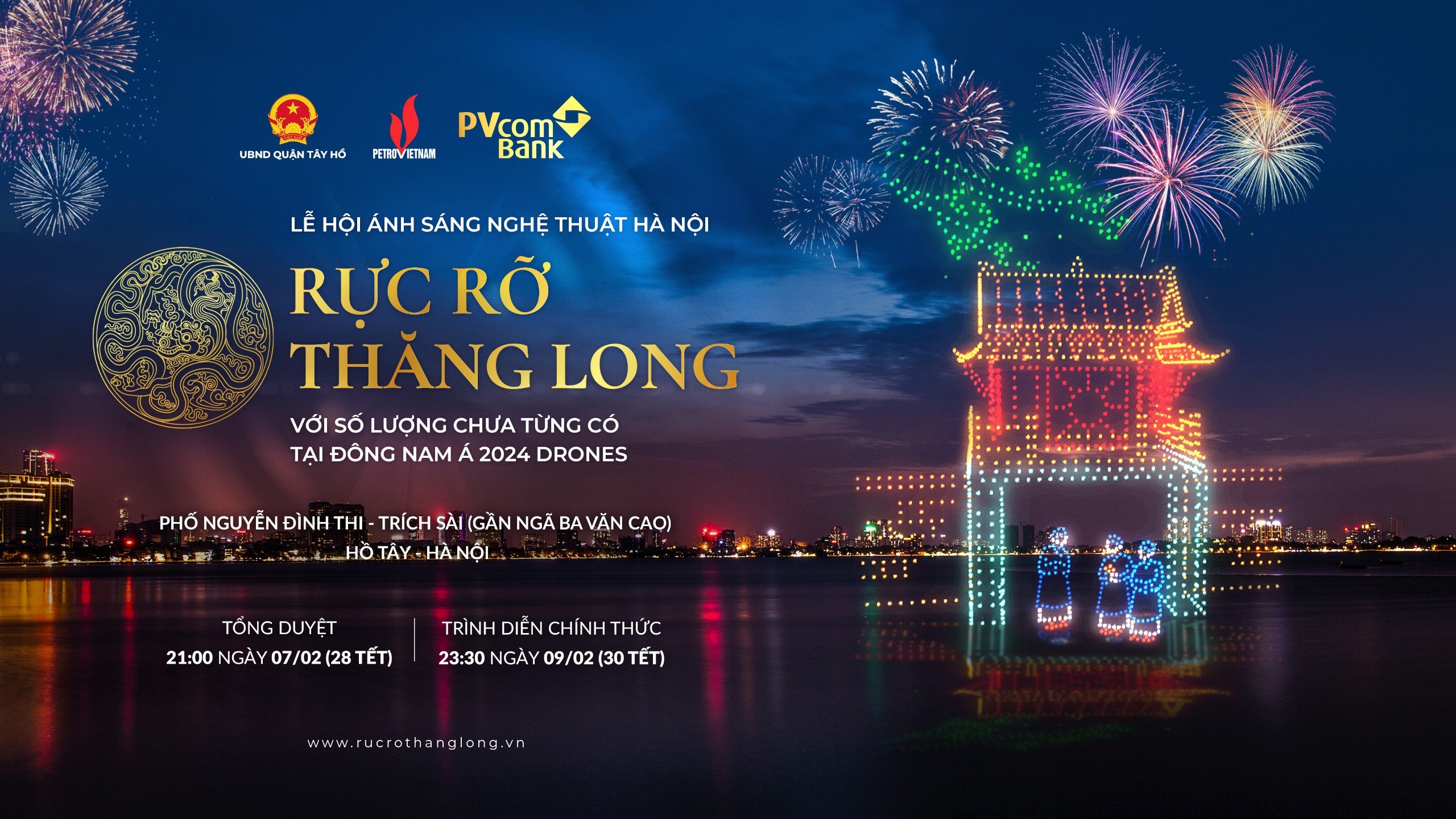 Lễ hội ánh sáng nghệ thuật Hà Nội - Rực rỡ Thăng Long với 2024 Drones kỷ lục khu vực đông nam á